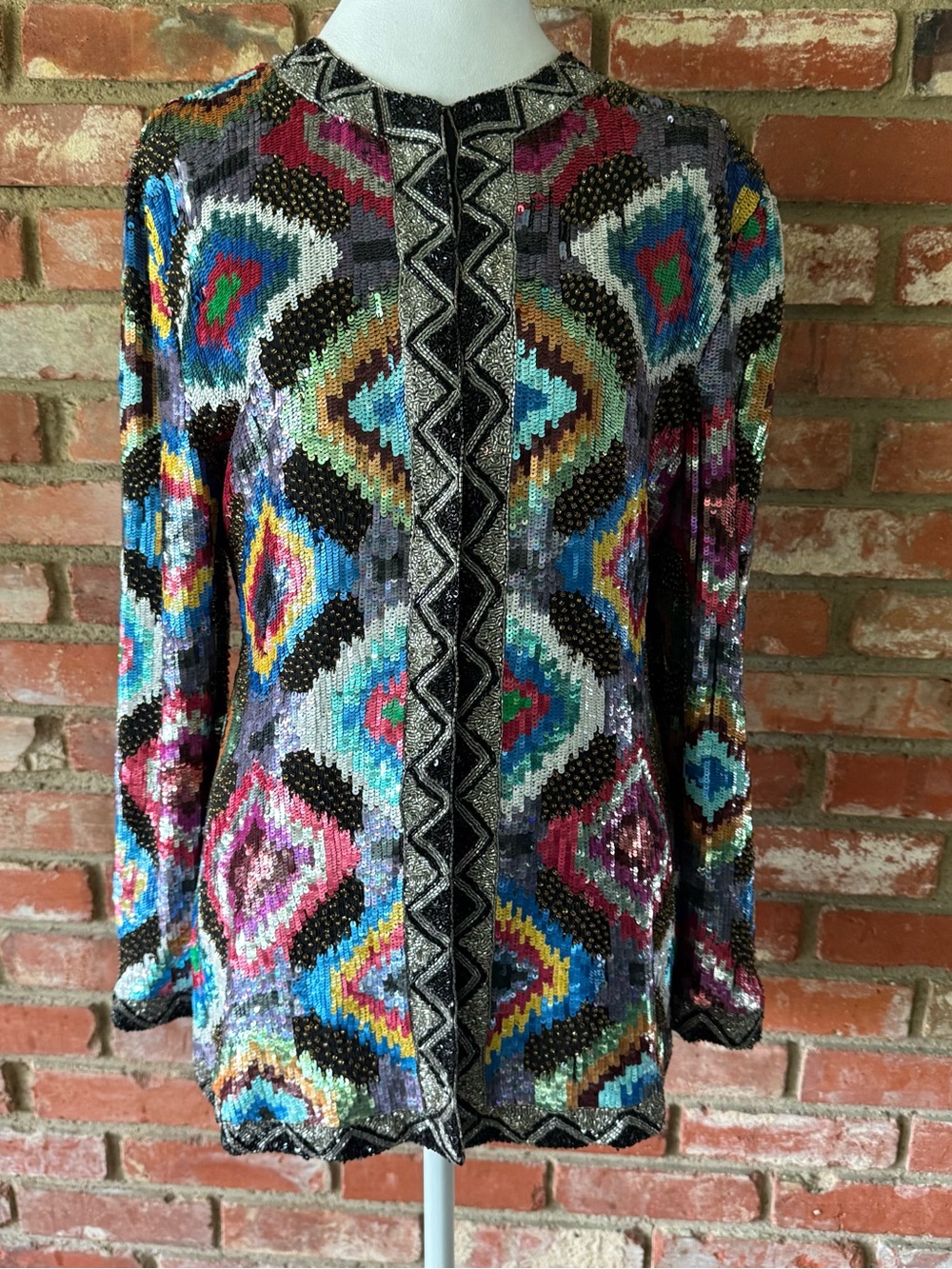 Rare Vintage Silk sequined Cardigan